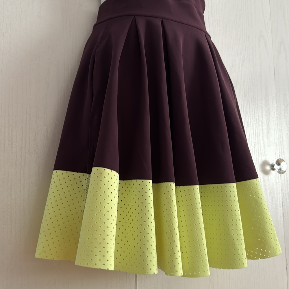 RARE Lululemon Away Dress Black Cherry/Clear Mint Mesh Cut-Out Tennis Athletic 2 - Picture 7 of 15